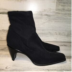 Stuart Weitzman Neoprene Sock Boot Womens 7.5 Narrow Black Bootie Minimalist Y2K